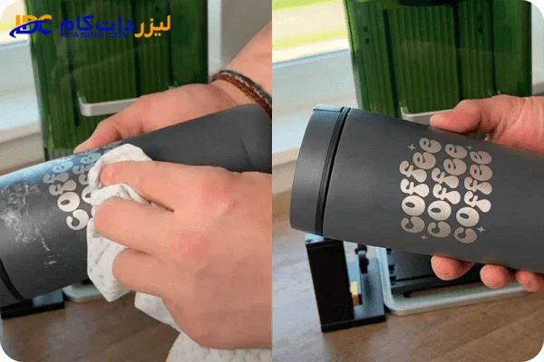 حک لیزری روی بطری آب
